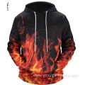 Red fire digital printing hoodie